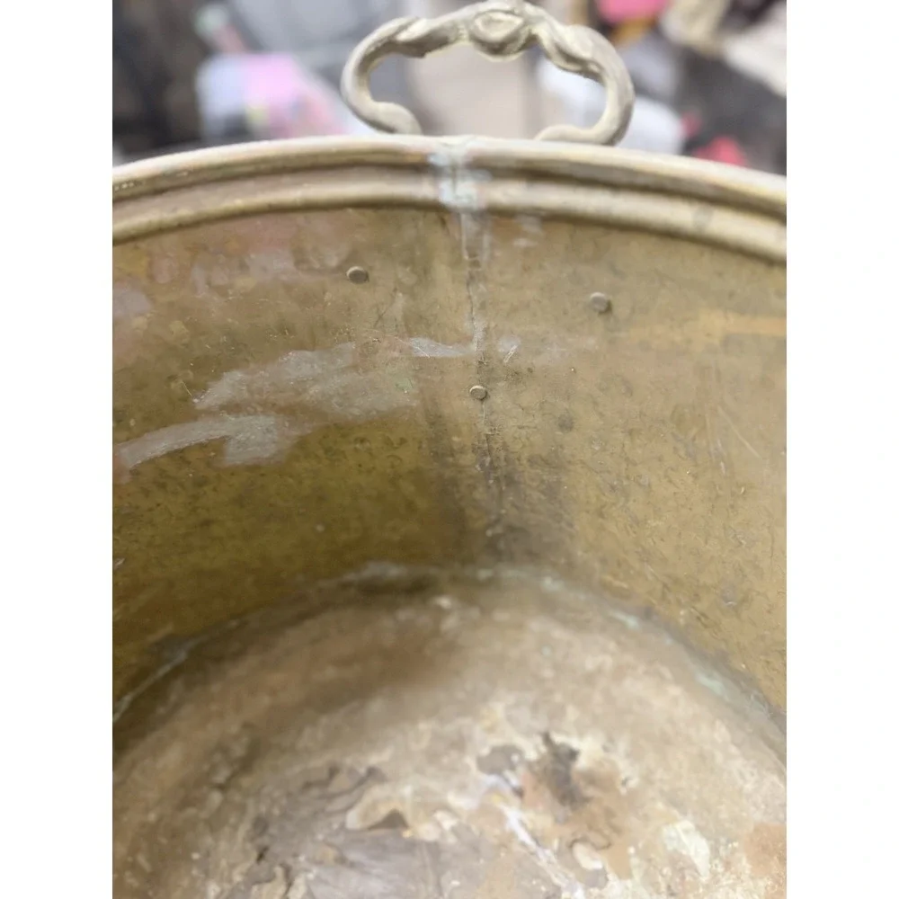 Vintage Copper Jardinniere 14in‎ Round Pot For Planter